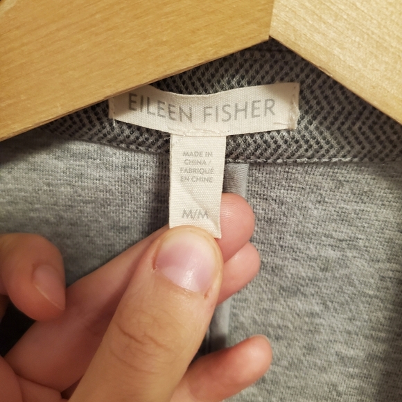 Eileen Fisher grey zipper patterns moto jacket. Long sleeves. Organic cotton. M. - Picture 4 of 13